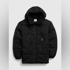 GAP Teen Black Hooded Puffer Winter Jacket - Youth Size XXL